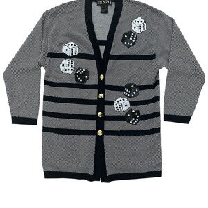 Vintage | Escada | dice-motif knit cardigan